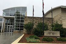 Exterior of Peace Memorial Auditorium on the day of it's rededication, October 7, 2018. Image courtesy of Julee Thomas.