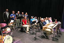 Thundering Cats Big Band between performces during auditorium dedication. Image courtesy of Julee Thomas.