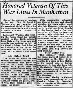 David Waybur reported to be living in Manhattan,  Manhattan Mercury June 8, 1944.