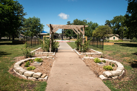 Entrance to the Rose Garden at City Park.