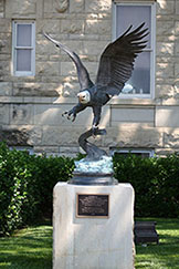 Eagle Monument located outside of the Riley County Courthouse.