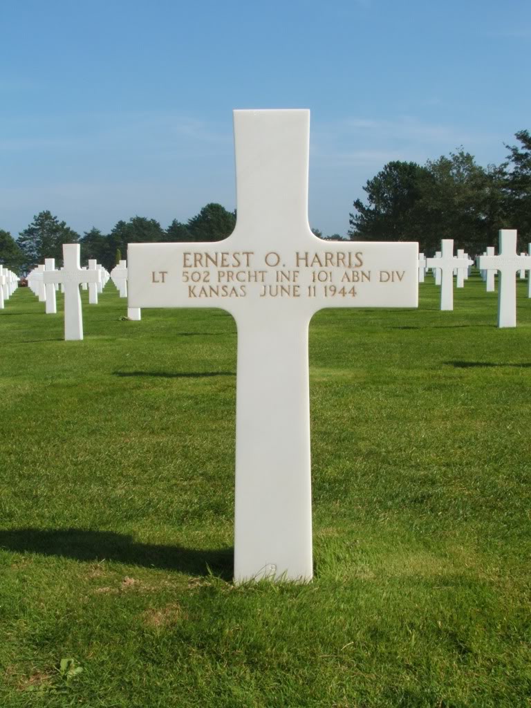 Ernest Harris Grave at Colleville-Sur-Mer Cemetery.