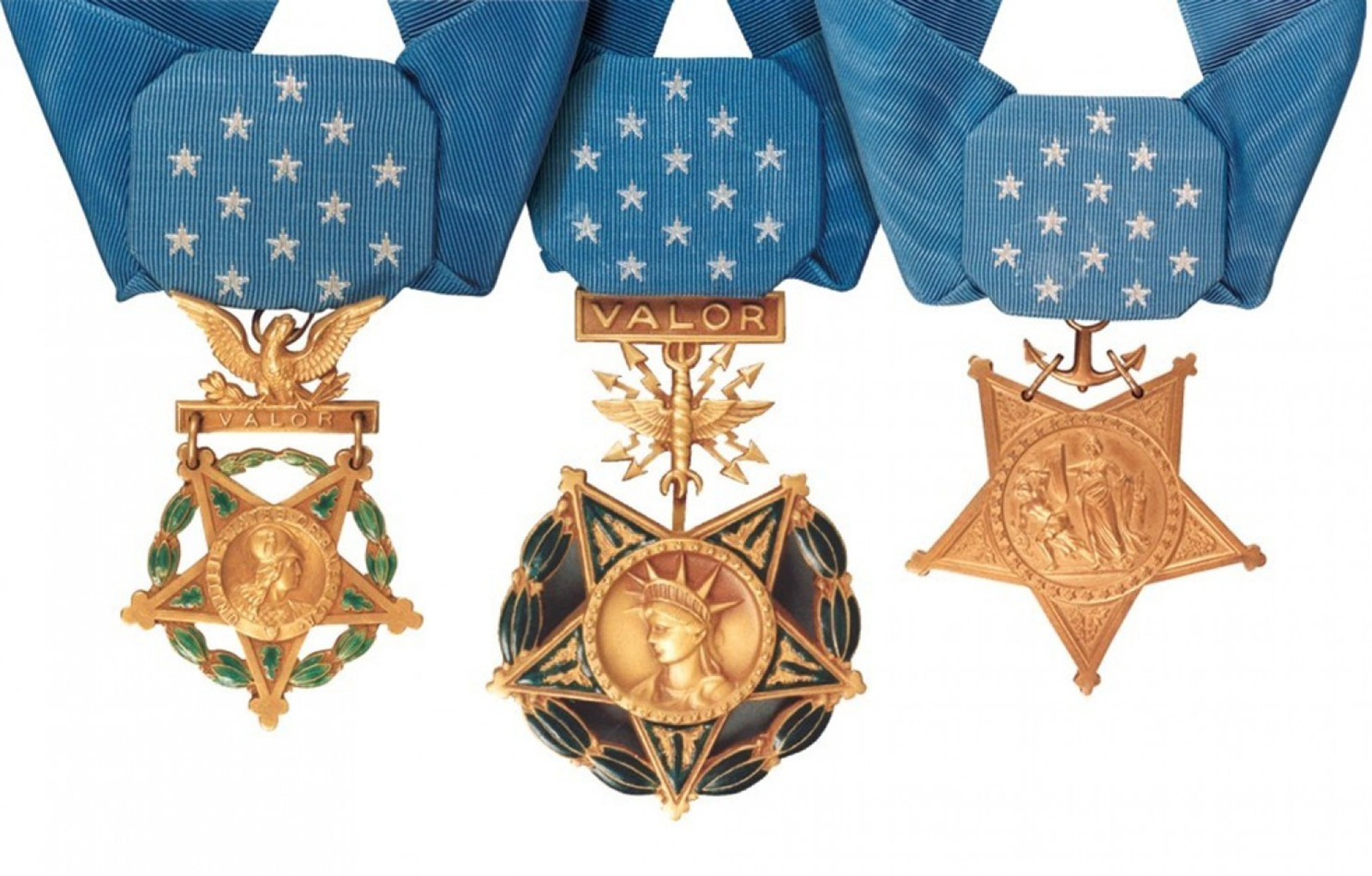 Todays Air Force, Army and Navy Medal of Honor Designs.