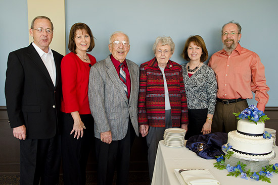 Fred Danenberg and Cathy Danenberg celebrating their 60th Wedding Anniversary with their four children, Mike, Cathy, Mary and Randy in 2011.