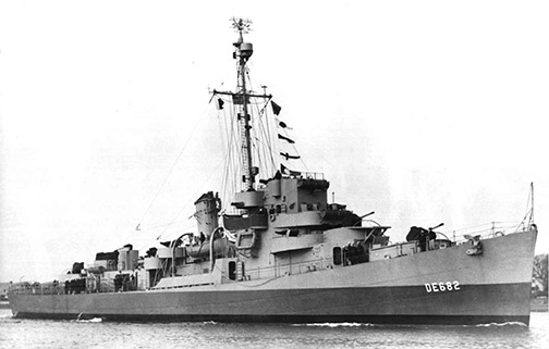 USS DE-682 Destroyer Underhill (source wikicommons).