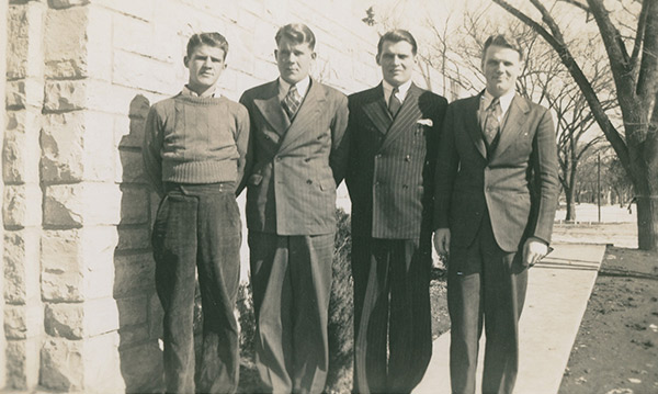 Abe, Earl, Elmer and Ed Crumpton before the war. Courtesy of the family.