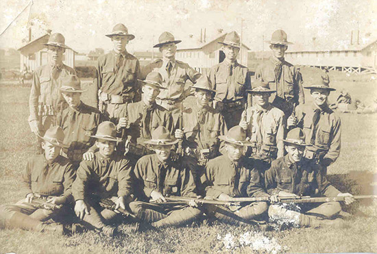 Harold (2nd row 2nd from left) with his ROTC Training Class in 1932.
