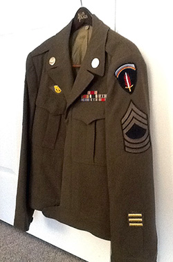 Bob wore the Eisenhower jacket in 1946 when his battalion’s last command assignment was serving in General Eisenhower’s Supreme Headquarters.