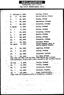 Declassied report of the missions flown by The Hardway and her crew.