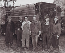 Wallace Jeffrey, third from the right with a Kansas Power & Light line crew in Manhattan, Kansas (source - Kansasmemory.org).