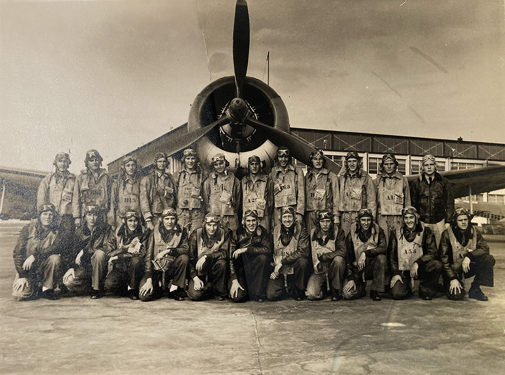 15th Bomber Group, United States Navy. William Caldwell 4th from left on bottom row.